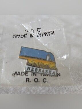 Vintage Nebraska State Enamel Pin - MAFCO